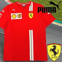 PUMA SCUDERIA FERRARI プーマ フェラーリ ボールドストライプ フラッグプリント 半袖 チーム Tシャツ 763039 レッド▲010▼10914r07