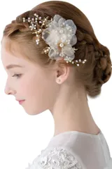【人気商品】ヘアアクセサリー 髪飾り ボックス入り 発表会 結婚式 [ARCADY] 子供 大人も使える 職人の手作り ヘッドドレス (シフォンフラワー)