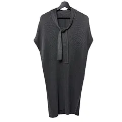    スペッチオ SPECCHIO シャトルプリーツ チュニック ワンピース 40サイズ ノースリーブチュニック（ロングベスト）チャコールグレー【Z1816】