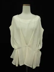 ミッシュマッシュ MISCH MASCH カットソー ブラウス 半袖 シフォン 38 オフホワイト /mm