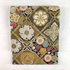 専用帯7149 7565 二点セット ○伝統工芸士 小笹宏風 金色繭 草木染袋帯