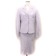 アリスバーリー Aylesbury スカートスーツ セットアップ ツイード テーラード ジャケット 背抜き フレア ひざ丈 ラメ混 9 紫 パープル /NT32