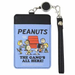 【メール便】スヌーピー 定期入れ リール付きパスケース ブルー ピーナッツ アートウエルド ICカードケース キャラクター グッズ 
