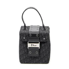 [中古] DIOR ディオールストリートシック ミニ バニティ ケース黒トロッター柄 キャンバスA
