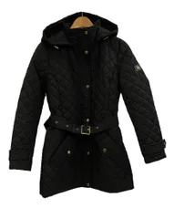 ラルフローレン RalphLauren キルティングコート 黒 ベルト フード ジャケット ブラック SSサイズ XS 101LT-351
