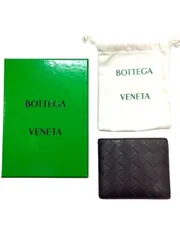 BOTTEGA VENETA ボッテガヴェネタ マキシイントレチャート 2つ折財布 コンパクトウォレット 本革 レザー グレー×レッド BOTTEGA VENETA   H7-12-32