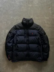 POLO Ralph Lauren ダウンジャケット バイカラー ネイビー×黒 M相当 90/10 ダウンフェザー