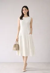 【極美品】【クリーニング済】FOXEY NEW YORK COLLECTION 38943 /フォクシーニューヨークコレクション  ドレスホワイト レーヨン 38 ホワイト