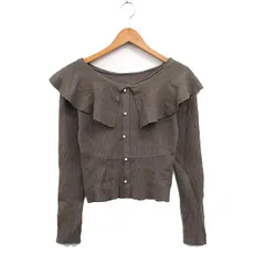 ナチュラルクチュール natural couture リブ ニット セーター 長袖 ビックカラー F カーキ /KT18