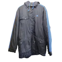 adidas アディダス フードジャケット 表地ポリエステル 裏地 ナイロン カンボジア製 スポーツウェア アメカジ 古着