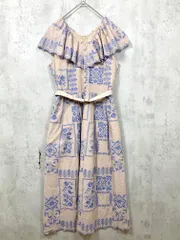 GRACE CONTINENTAL グレースコンチネンタル ノースリーブ ケープカラー刺繍 ワンピース size38/ベージュ ■◆◎レディース