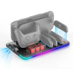 【迅速に発送】【2025革新的 6 In 1 排熱&充電&収納】TRANSNOVO Switch 2 Pro & ジョイコン対応冷却充電器 ニンテンドースイッチ2対応 3H急速充電スタンド 排熱ファン内蔵 磁着式Joy Con4台+Pro冷却 3c12870f