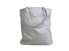 k04250724041　SHOO・LA・RUE　サイズ表記無し　シルバー　裏地 ベージュ　　バッグ　トートバッグ　通年