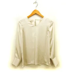 マルティニーク martinique シフォン ブラウス Vネック 透け感 無地 タック 長袖 ベージュ /NT20
