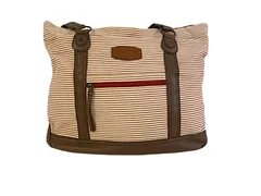 k04250724021　Danke schon　サイズ表記無し　ベージュ×赤×茶　　バッグ　トートバッグ　通年