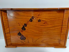 昭和レトロ　桜皮の長手盆とおまけトレー