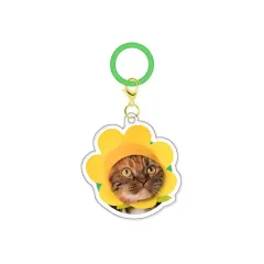 【中古】キーホルダー かわいい かわいい ねこフラワーちゃん 「かわいい かわいい ねこのかぶりもの アクリルチャーム」