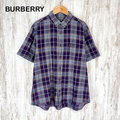バーバリーブリットノバチェック 半袖シャツ メガチェック コットンイギリス BURBERRY（バーバリー） カッターシャツ ショートスリーブ スモール