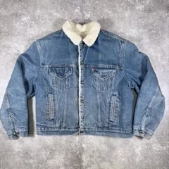 LEVI'S リーバイス 70608-0216 裏ボアデニムジャケット USA製 46R コットン アメリカ製 ブルー スモールe 80’s vintage