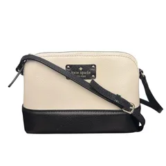 美品 ケイトスペード kate spade NEW YORK ショルダーバッグ レザー 斜め掛け クロスボディ バイカラー ブラック ホワイト 黒 白