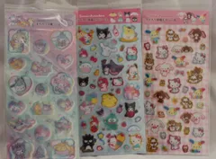 サンリオ　すりガラス風シール　３種　ユニコーン　シンプル　　平成デザイン