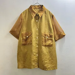 ヨーロッパ 90s リネン シャツ ブラウス ヴィンテージ トップス シースルー Europe Vintage 希少 レア H427
