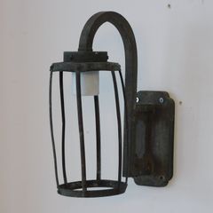 ふるいガラス電笠 カット HK-a-05975 / アンティーク 電傘 ランプ