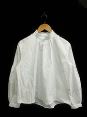 アースミュージック&エコロジー EARTH MUSIC & ECOLOGY Premium Label ブラウス フリル ハイネック 長袖 F 白 /OM