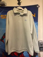 アディダス 長袖 カラーTシャツ ライトグレー 2XL 機能性 きれい