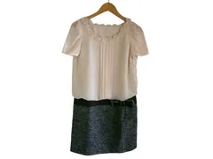 k05250723056　Apuweiser-riche　2　ベージュ×黒×グレー　Mサイズ程度　ワンピース or ドレス　ワンピース　通年