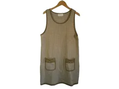 k05250723051　UNTITLED　44　黄土色×ベージュ　XXLサイズ程度　ワンピース or ドレス　ジャンパースカート　秋冬