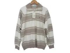 k05250723014　Crocodile　Lサイズ　ベージュ×白　　トップス　ポロシャツ　通年