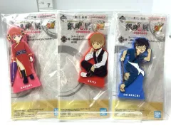 一番くじ 銀魂 生誕20周年記念 銀魂展 ～はたちのつどい～ H賞 ラバースタンド 3個セット 神楽 沖田総悟 志村新八 3/5