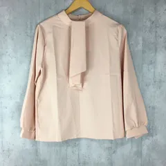 きれいめ ボウタイ ブラウス 長袖 レディース 無地 とろみ オフィス 通勤 OL フォーマル 体型カバー 上品 春 秋 冬 トップス オレンジ ベージュオレンジ 大人可愛い フェミニン シンプル シャツ風 [1241]