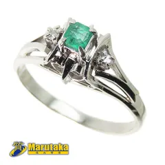 【 Pt900 エメラルド ダイヤモンド リング 】 指輪 約11号 0.14ct 約3.4gソーティング付  レディース ジュエリー 中古 25r229-2 逸品質屋 丸高 甲子園店 送料無料 質屋出品 兵庫県 実店舗あります デザイン アクセサリー