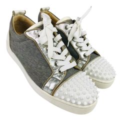A13698 美品 クリスチャンルブタン ツイードコンビスタッズスニーカー黒39 A13698 美品 クリスチャンルブタン ツイードコンビスタッズスニーカー