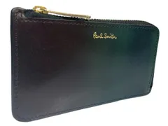未使用 ポールスミス カードホルダー コインケース 小銭入れ 兼用 BPS031 キーリング付き コインケース ブラック 黒 グリーン　グラデーション　カードケース　レザー 牛革 メンズ レディース 緑 Paul Smith 