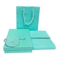 ティファニー ケース 化粧箱　ネックレスケース　紙袋　ショッパー袋　ネックレス用 ハイジュエリー用 空箱 BOX ジュエリーケース TIFFANY ティファニーブルー ブルー　内箱　化粧箱　外箱　