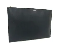 ■新品同様■ SAINT LAURENT サンローラン レザー クラッチバッグ セカンドバッグ メンズ ネイビー系 BJ9885のサムネイル