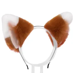 【特価セール】harukita きつね耳 カチューシャ もふもふ耳 キツネ耳カチューシャ コスプレグッズ 変装 オオカミ耳 忘年会 仮装 ヘアアクセサリー 野球観戦 きつねの耳型 ハロウィン 文化祭 可愛い イベント衣装