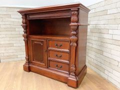 ○中国李朝家具 八角形 チェスト キャビネット 収納箱 帽子入れ 花鳥画