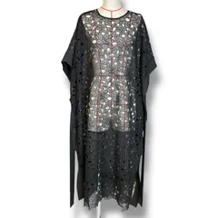 ADORE アドーア ファインコードレースワンピース レースポンチョ レイヤード 花柄 フラワー 531-1140107 黒 ブラック サイズ38 レディース 春 ゴーゴー古着久喜倉庫店 23 No.1541