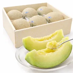 静岡クラウンメロン 6玉（約7kg前後）白等級 産地箱 専用化粧箱なし 高級マスクメロン 静岡県産 ガラス温室栽培 王冠ラベル付 専用化粧箱入り｜四季の広場厳選 CROWN MELON 高級哈密瓜禮盒｜お中元 母の日 父の日 誕生日 贈答用フルーツギフト