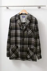 《アウター》50's-60's PENDLETON チェック柄 ウールジャケット グレー×オリーブ M | ペンドルトン ヴィンテージ 古着のサムネイル