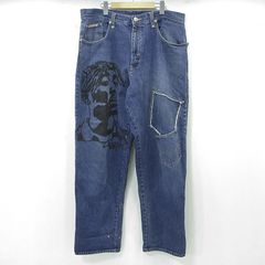 GX1000 W34 バギーデニムパンツ 刺繍 大人気モデル インディゴブルー 