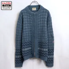 60s vintage Sears モヘア混 バーズアイ ジップアップ ニットセーター メンズ Mサイズ相当のサムネイル