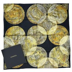 美品】CHANEL スカーフ COCOマーク カメリア 白×黒 シャネル - メルカリ