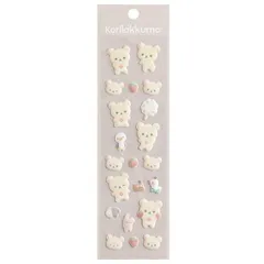 もこもこシール コリラックマ サンエックス フロッキー加工 ボア風 立体 シール RILAKKUMA 手帳 ノート デコ ギフト 大人向け かわいい 雑貨