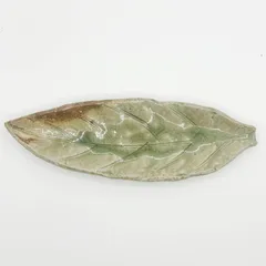 【残り4点】葉形長皿 33.5cm×11cm 焼き魚皿 前菜の盛り皿 和食器 陶器 ID251