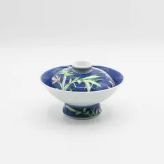 【残り19点】蓋付 小鉢 竹模様 9.8cm 和食器 レトロ食器 ID48